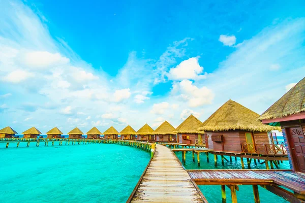 Bela ilha das Maldivas com praia e mar — Fotografia de Stock