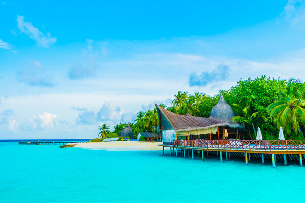 красивые тропические Мальдивы курортный отель