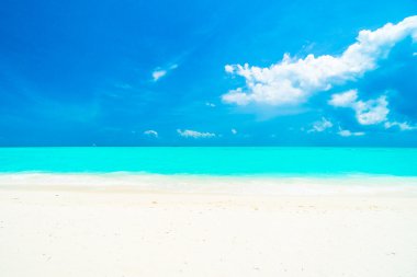 Tropikal plaj ve deniz Maldivler Island