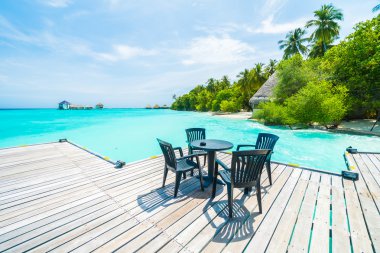 Güzel tropikal maldivler tatil beldesi