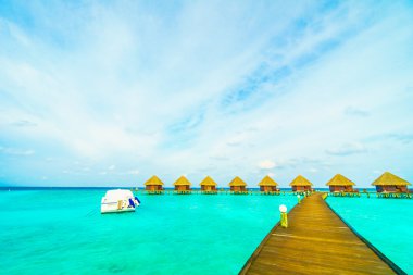 Plaj ve deniz ile güzel Maldivler ada