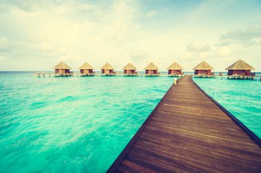 Plaj ve deniz ile güzel Maldivler ada