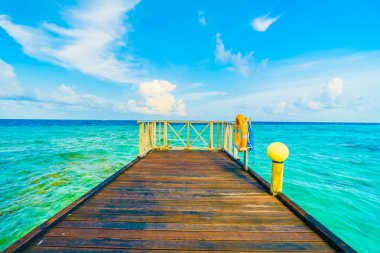 Güzel tropikal maldivler tatil beldesi