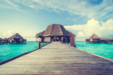 Güzel tropikal maldivler tatil beldesi