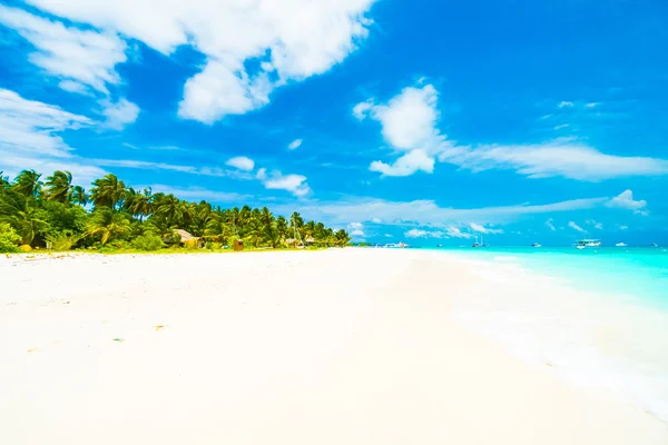 Тропический пляж и море на Мальдивах — стоковое фото