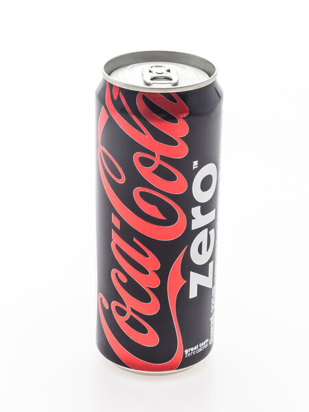 Cola can on white 