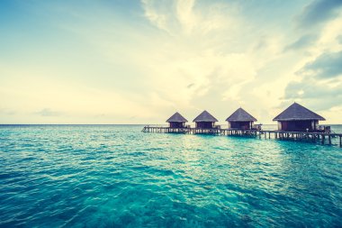 Güzel tropikal maldivler tatil beldesi