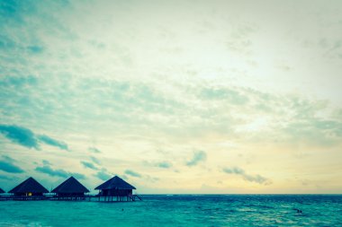 Maldivler Island günbatımı