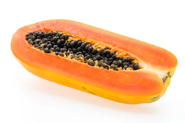 Papaja owoc na białym tle — Zdjęcie stockowe
