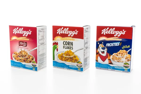 Cereal box brand kelloggs — Stock Photo, Image