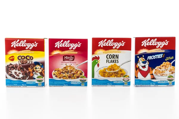 Cereal box brand kelloggs — Stock Photo, Image