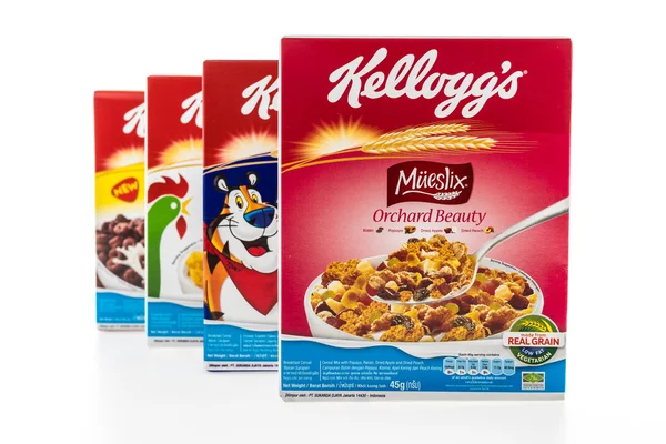 Caja de cereales marca kelloggs — Foto de Stock