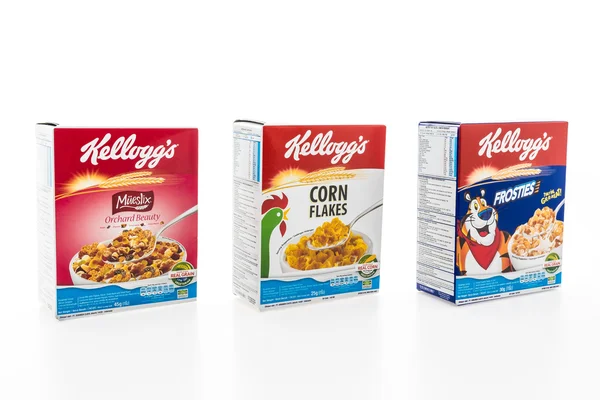 Cereal box brand kelloggs — Stock Photo, Image