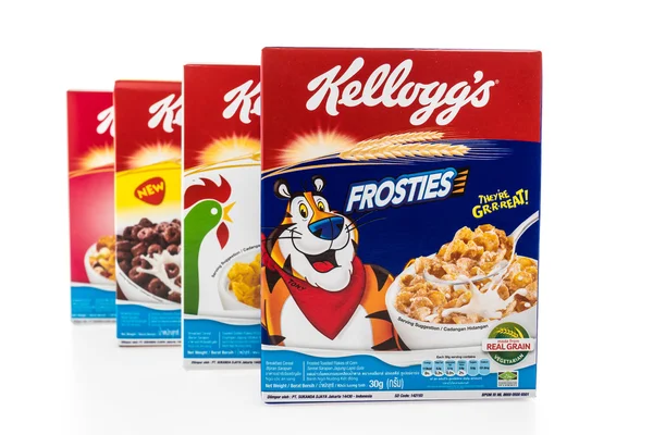 Cereal box brand kelloggs — Stock Photo, Image