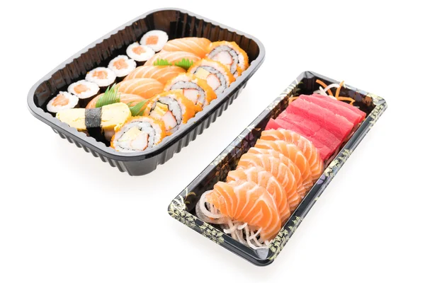 Sushi box s roll čerstvé — Stock fotografie