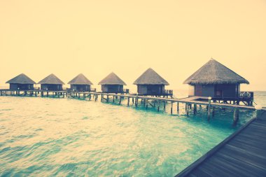 Günbatımı Maldivler Island üzerinde