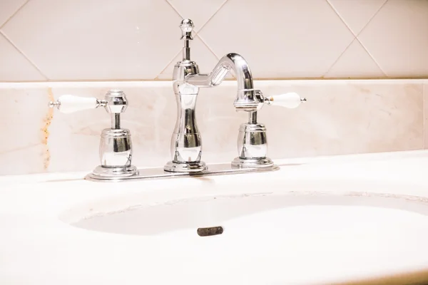 Faucet decoration in bathroom — Stock Photo, Image