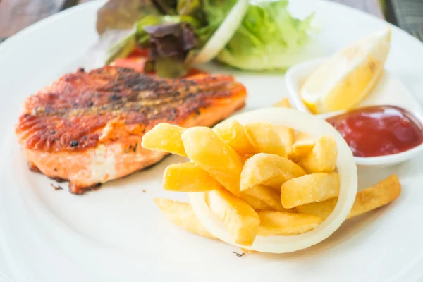 Fried Salmon steak — Stock Photo, Image