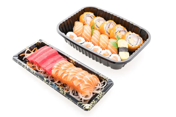 Boîte de sushi avec rouleau — Photo