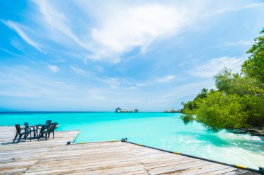 Güzel tropikal maldivler tatil beldesi