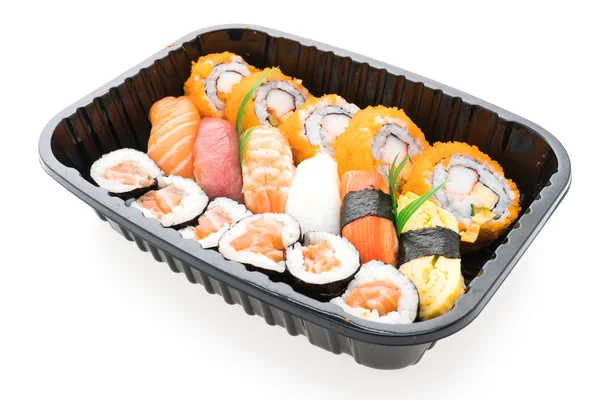 Rouleaux de sushi en boîte — Photo