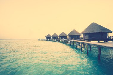 Günbatımı Maldivler Island üzerinde