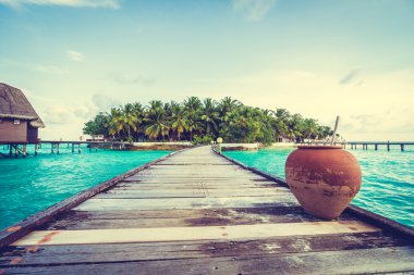 Güzel tropikal Maldivler resort