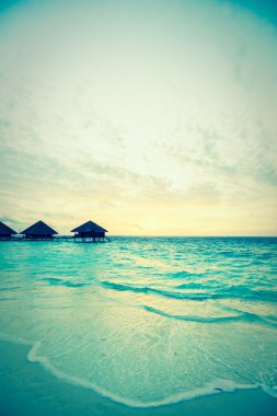 Maldivler Island günbatımı