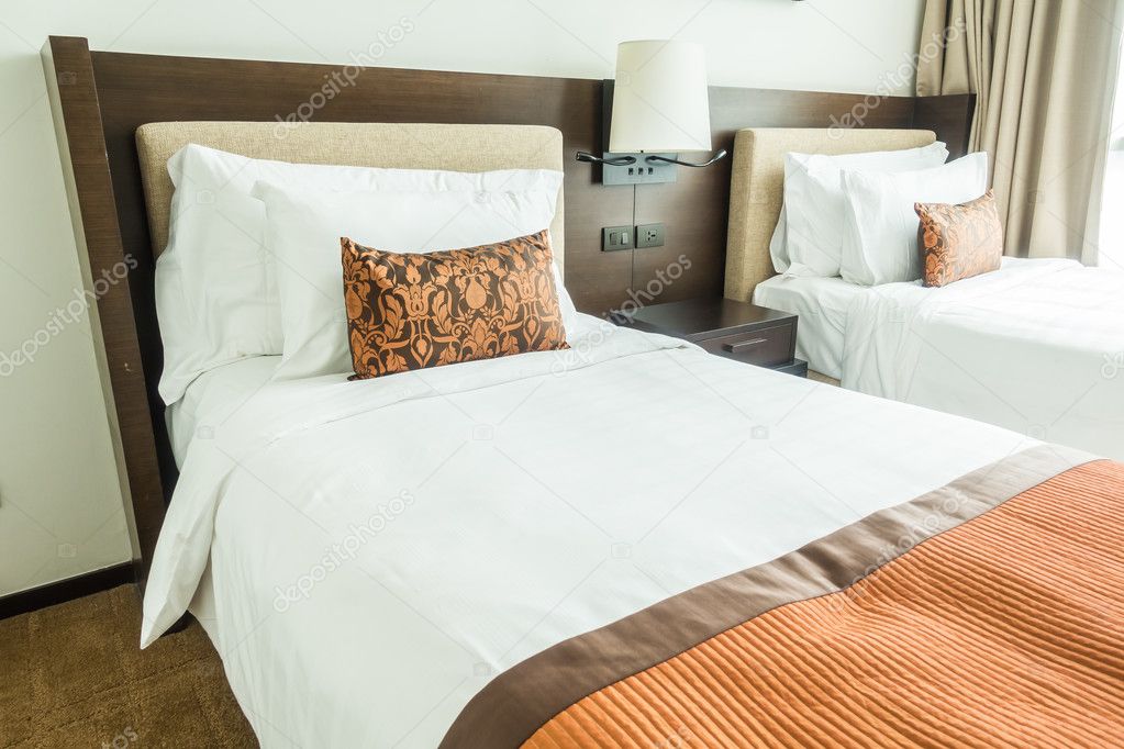 pillows on bed decoration