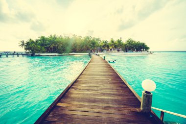 Güzel tropikal Maldivler ada 