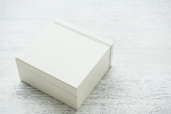 Caixa de couro branco — Fotografia de Stock