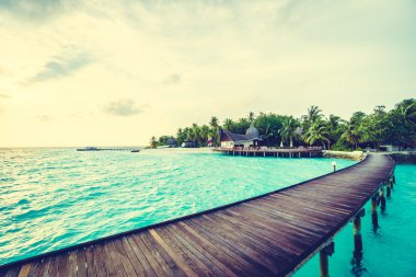 Güzel tropikal Maldivler ada