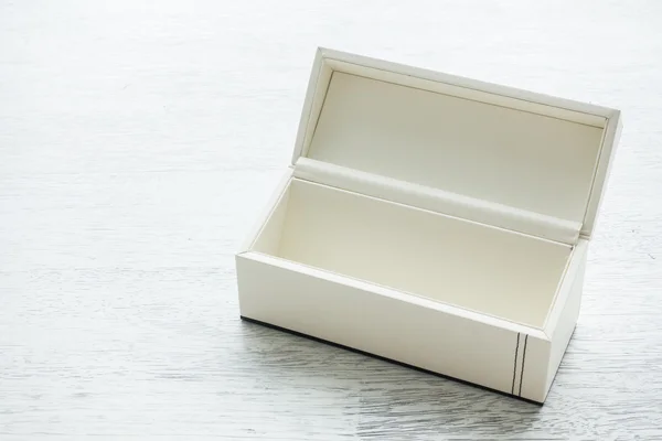 Caja de cuero blanco — Foto de Stock