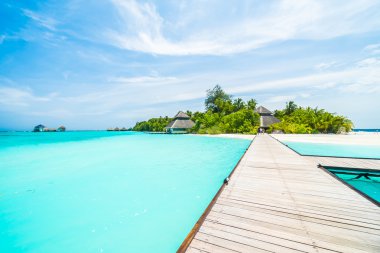 Güzel tropikal Maldivler ada