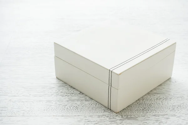Hvid læder kasse - Stock-foto