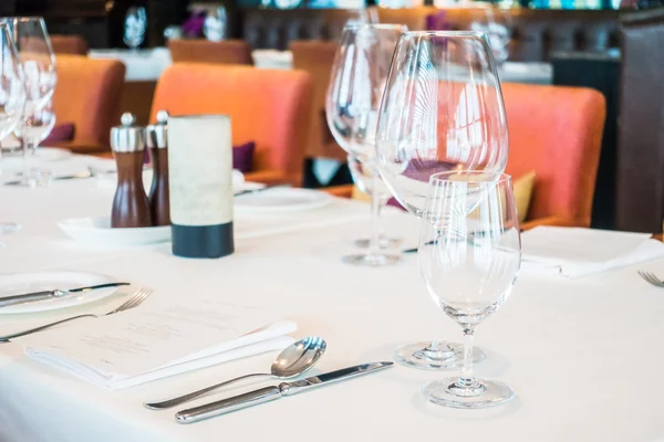 Wine glass with table setting — Stock Photo, Image