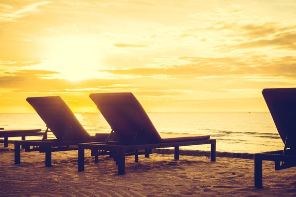 Outdoor with umbrella and chair — Stock Photo, Image