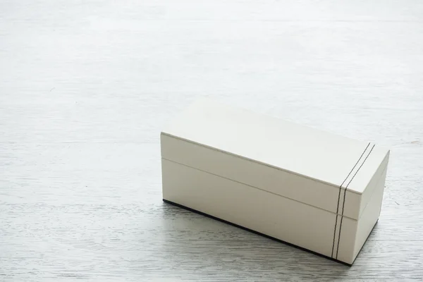 Белый кожаный ящик — стоковое фото