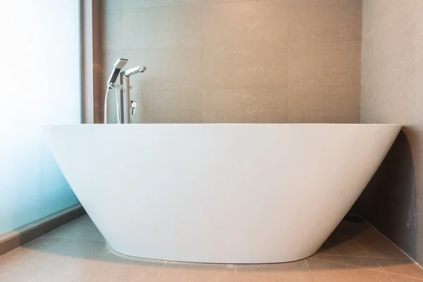 White luxury bathtub decoration Stock Image