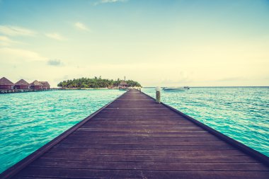 Güzel tropikal Maldivler ada