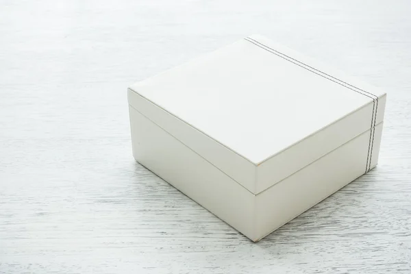 Beyaz deri kutu — Stok fotoğraf