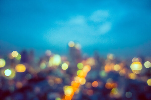 Abstract blur bangkok city for background - Vintage Filter