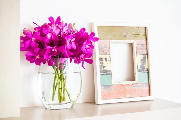 Old wooden photo frame — Stock Photo, Image