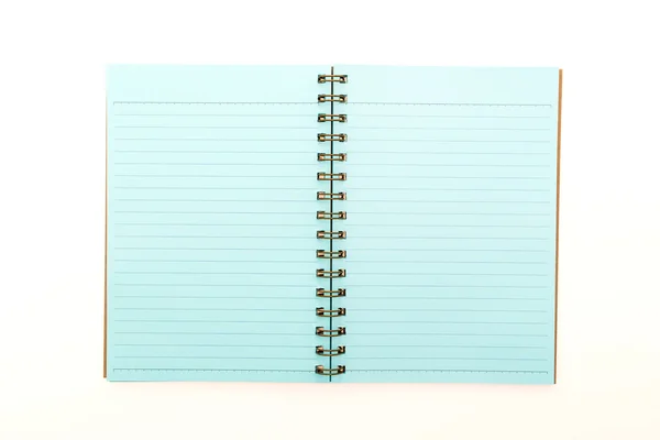 Caderno em branco sobre branco — Fotografia de Stock