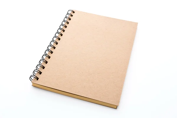 Caderno em branco sobre branco — Fotografia de Stock