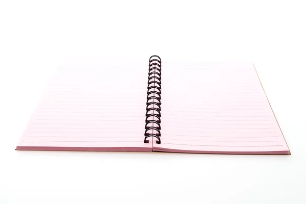 Caderno em branco sobre branco — Fotografia de Stock