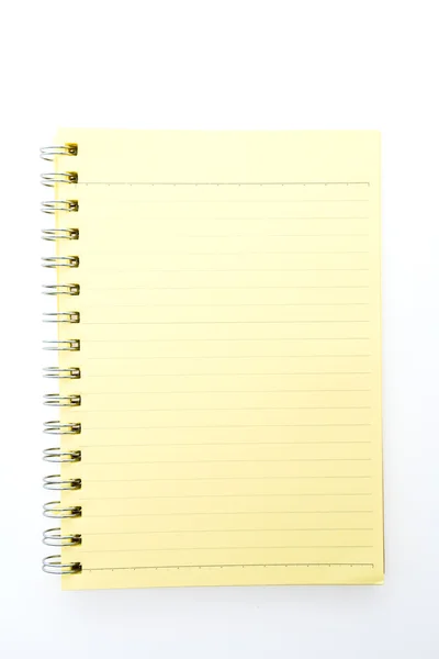 Cuaderno en blanco sobre blanco — Foto de Stock