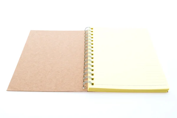 Caderno em branco sobre branco — Fotografia de Stock