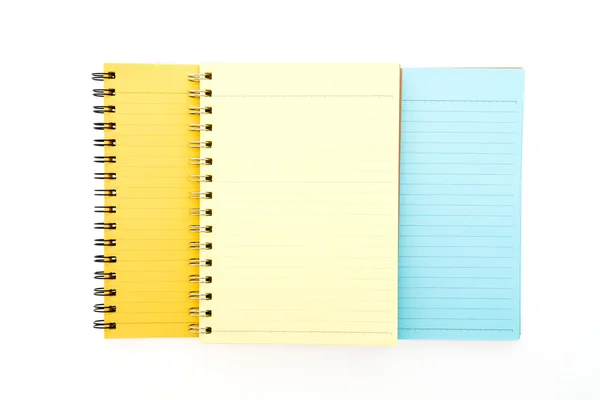 Cuaderno en blanco sobre blanco — Foto de Stock