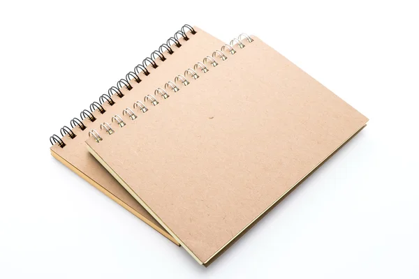 Caderno em branco sobre branco — Fotografia de Stock